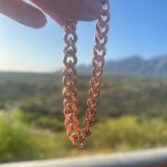 VTG Copper Unisex Chain Link BRACELET - Picture 4 of 8